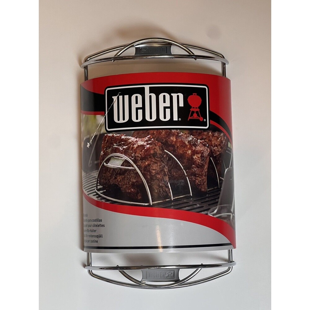 Weber 6605 Original Rib Rack Holds 5 Racks Heavy Duty Plated Steel BBQ Grill